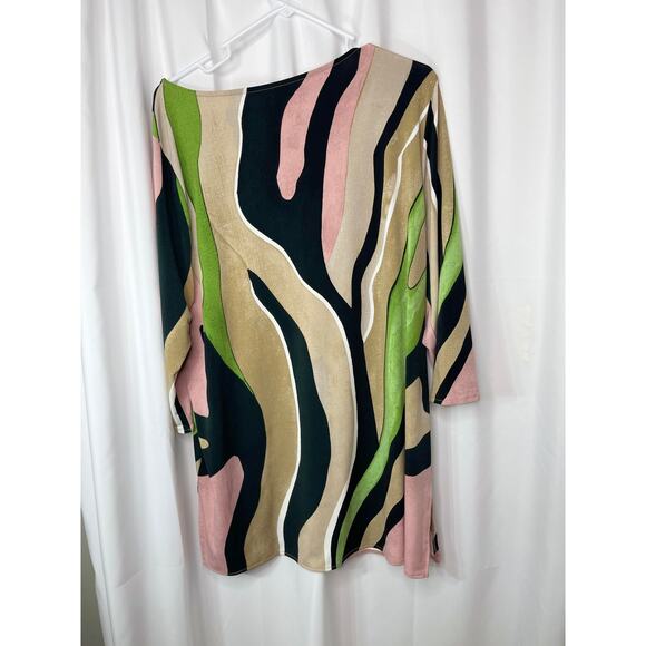 Alfani tunic top blouse shirt women's extra large XL green black throwback - Picture 5 of 15